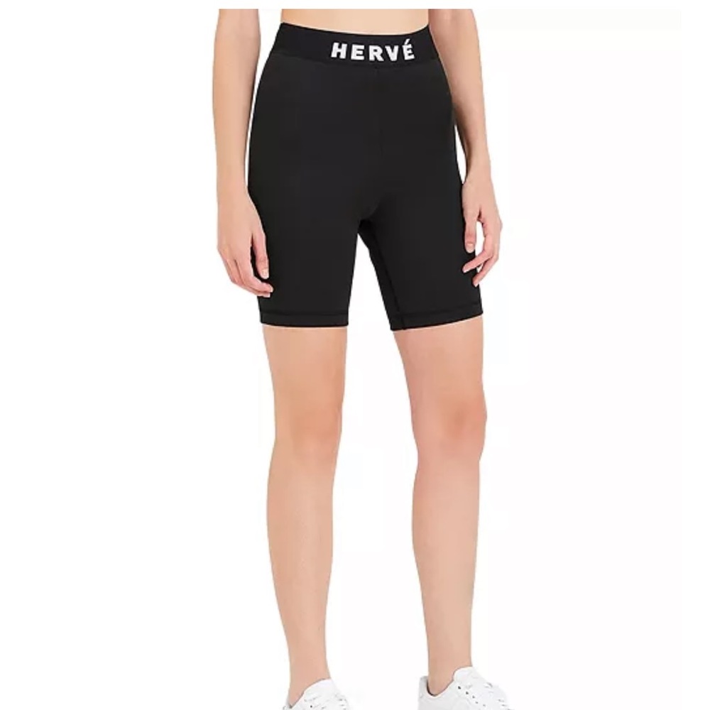 Herve Leger black biker shorts